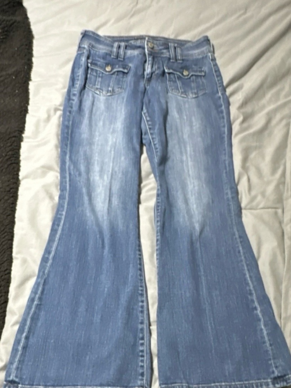 Aeropostale Women's Flared Jeans - Faded Light Blue